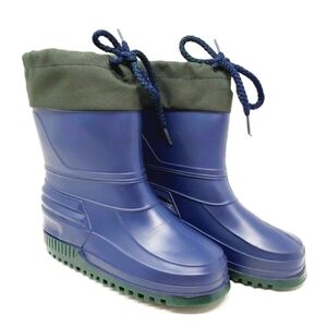 Blue Waterproof Rubber Snow Kids Boots Thermal Guard Liner Shoes